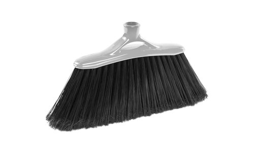 Zachte bezem met hoge haren en telescoopsteel Zachte bezem met hoge haren en telescoopsteel