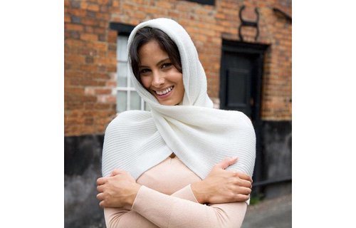 Gebreide colsjaal Ecru Unisex