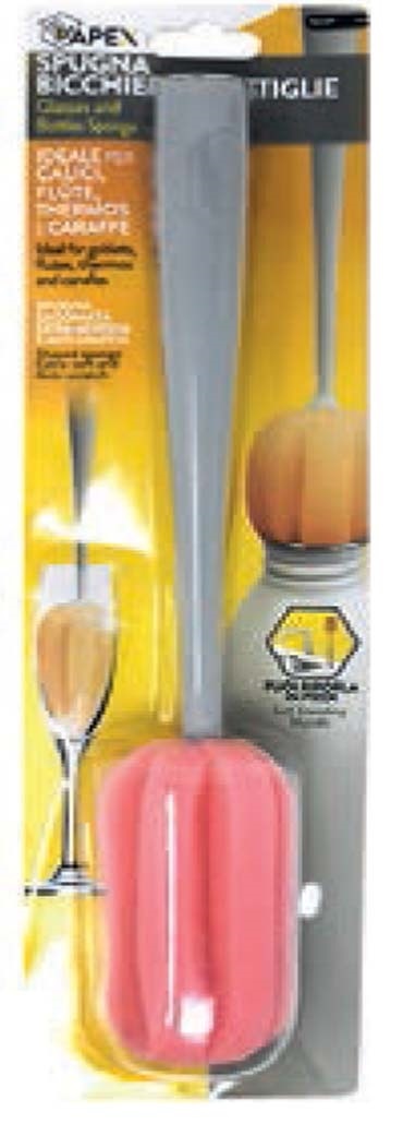 Glazen- en flessen borstel met spons Glazen- en flessen borstel met spons