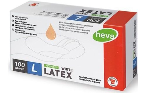 Latex handschoenen gepoederd per 100 st.