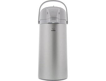 Pompthermos  met glazen binnen fles - Zilvergrijs - 1,9L