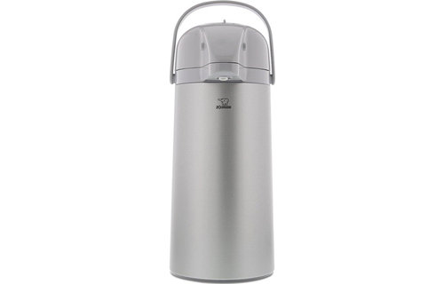 Pompthermos  met glazen binnen fles - Zilvergrijs - 1,9L Pompthermos  met glazen binnen fles - Zilvergrijs - 1,9L