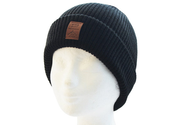 Gebreide muts  met logo (unisex) -  Black