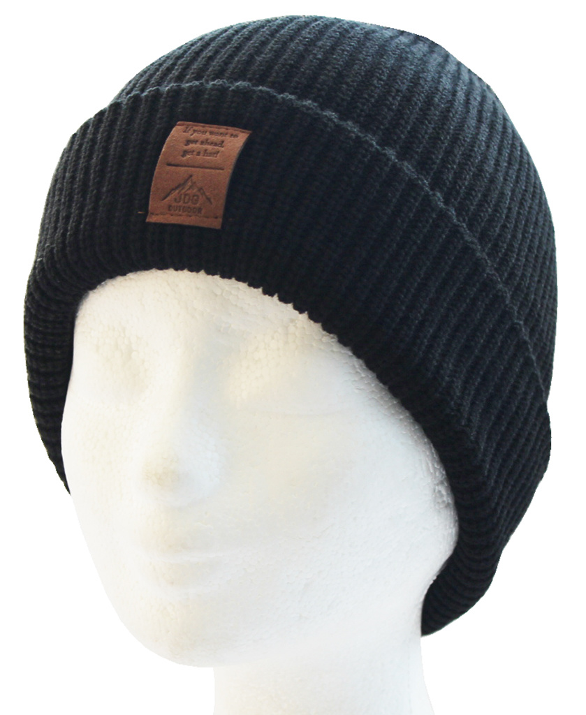 Gebreide muts  met logo (unisex) -  Black