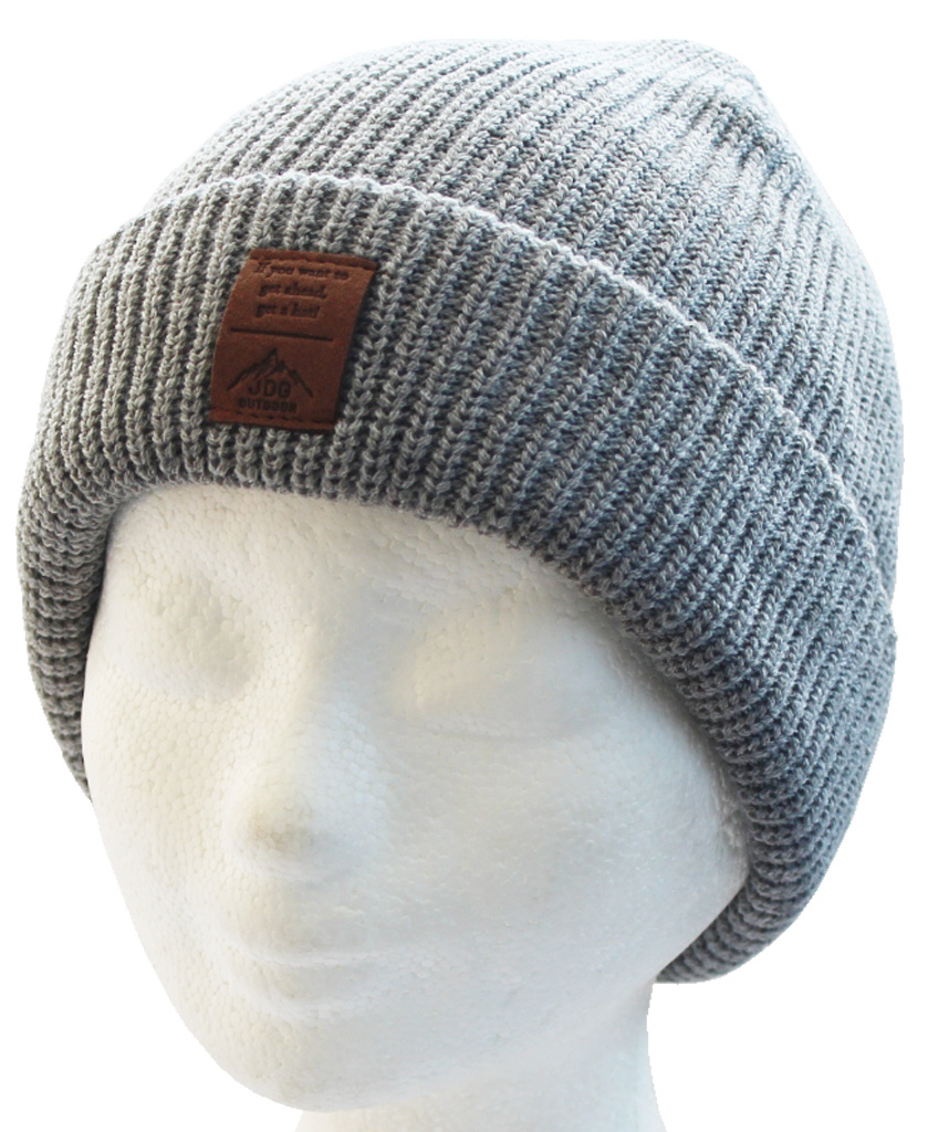 Gebreide muts met logo (unisex) - Grey Gebreide muts met logo (unisex) - Grey