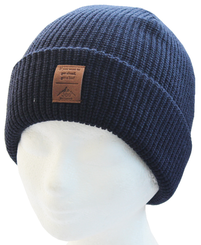 Gebreide muts  met logo (unisex) -  Navy Blue