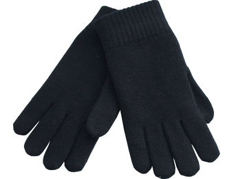 Gebreide heren handschoenen met pelsvoering  - Black