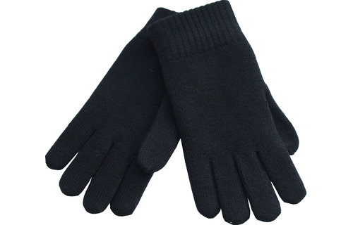 Gebreide heren handschoenen met pelsvoering  - Black Gebreide heren handschoenen met pelsvoering  - Black