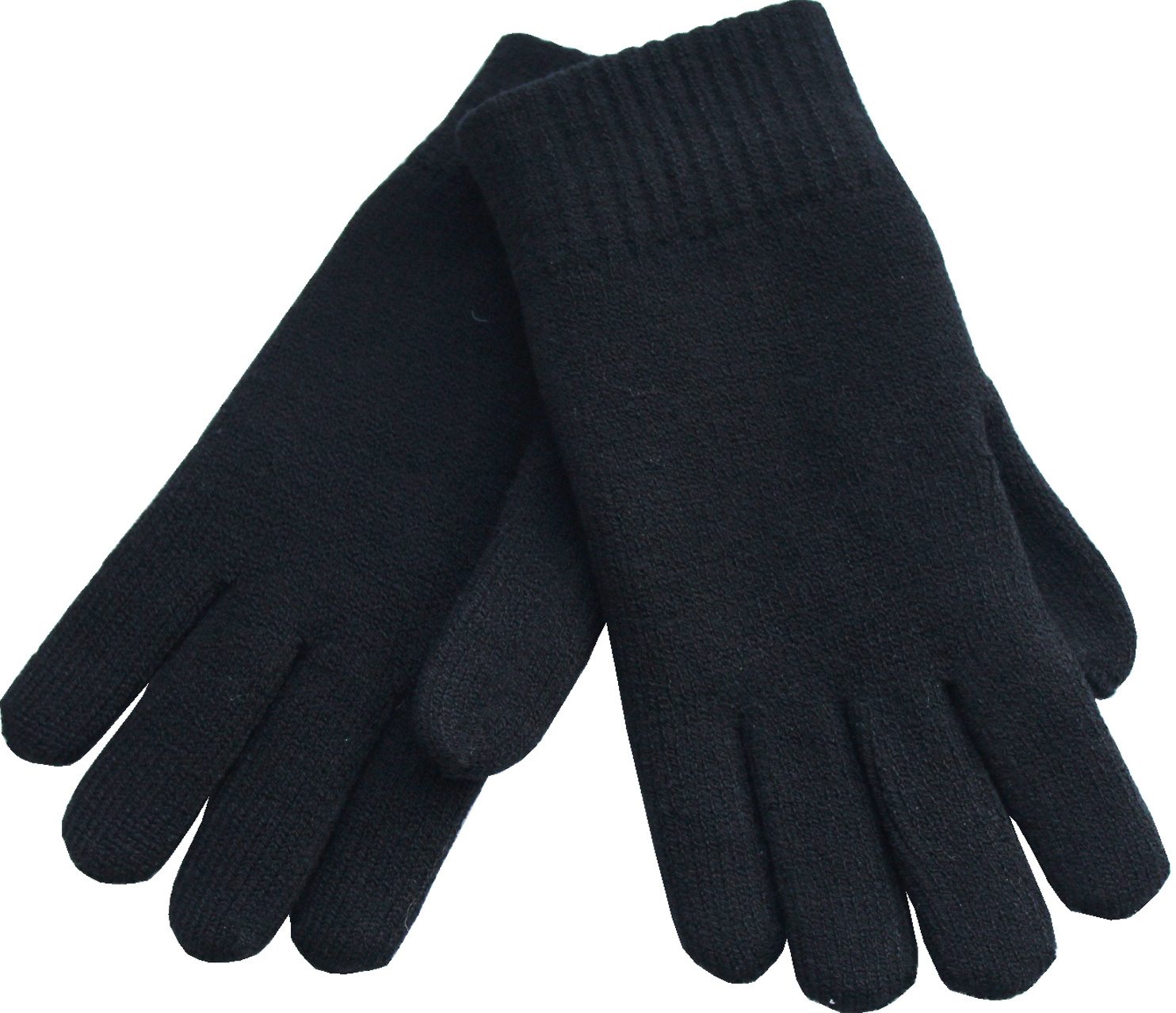 Gebreide heren handschoenen met pelsvoering  - Black Gebreide heren handschoenen met pelsvoering  - Black