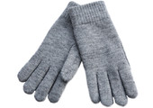 Gebreide heren handschoenen met pelsvoering  - mid Grey
