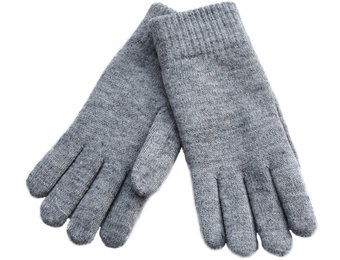 Gebreide heren handschoenen met pelsvoering  - mid Grey