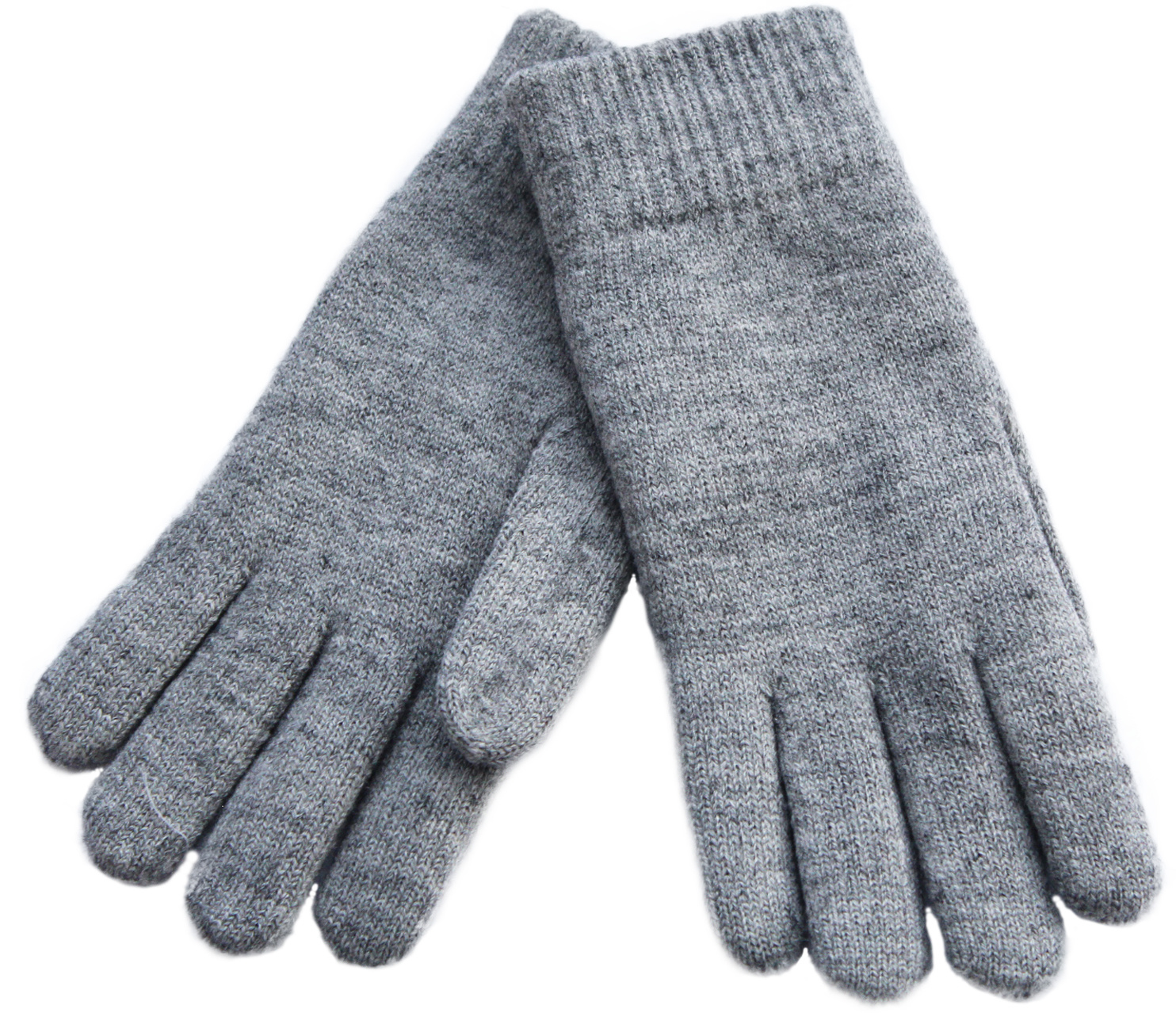 Gebreide heren handschoenen met pelsvoering  - mid Grey