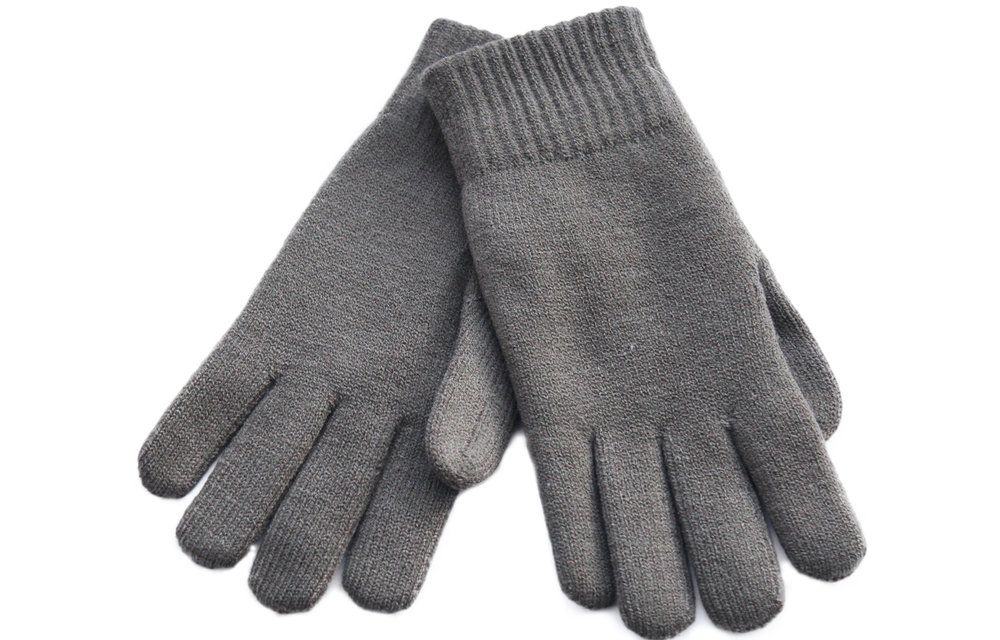 Gebreide heren handschoenen met pelsvoering - Kaki Gebreide heren handschoenen met pelsvoering - Kaki