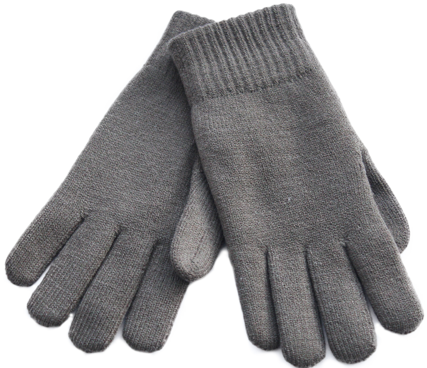 Gebreide heren handschoenen met pelsvoering - Kaki Gebreide heren handschoenen met pelsvoering - Kaki