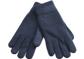 Gebreide heren handschoenen met pelsvoering  -  Navy Blue
