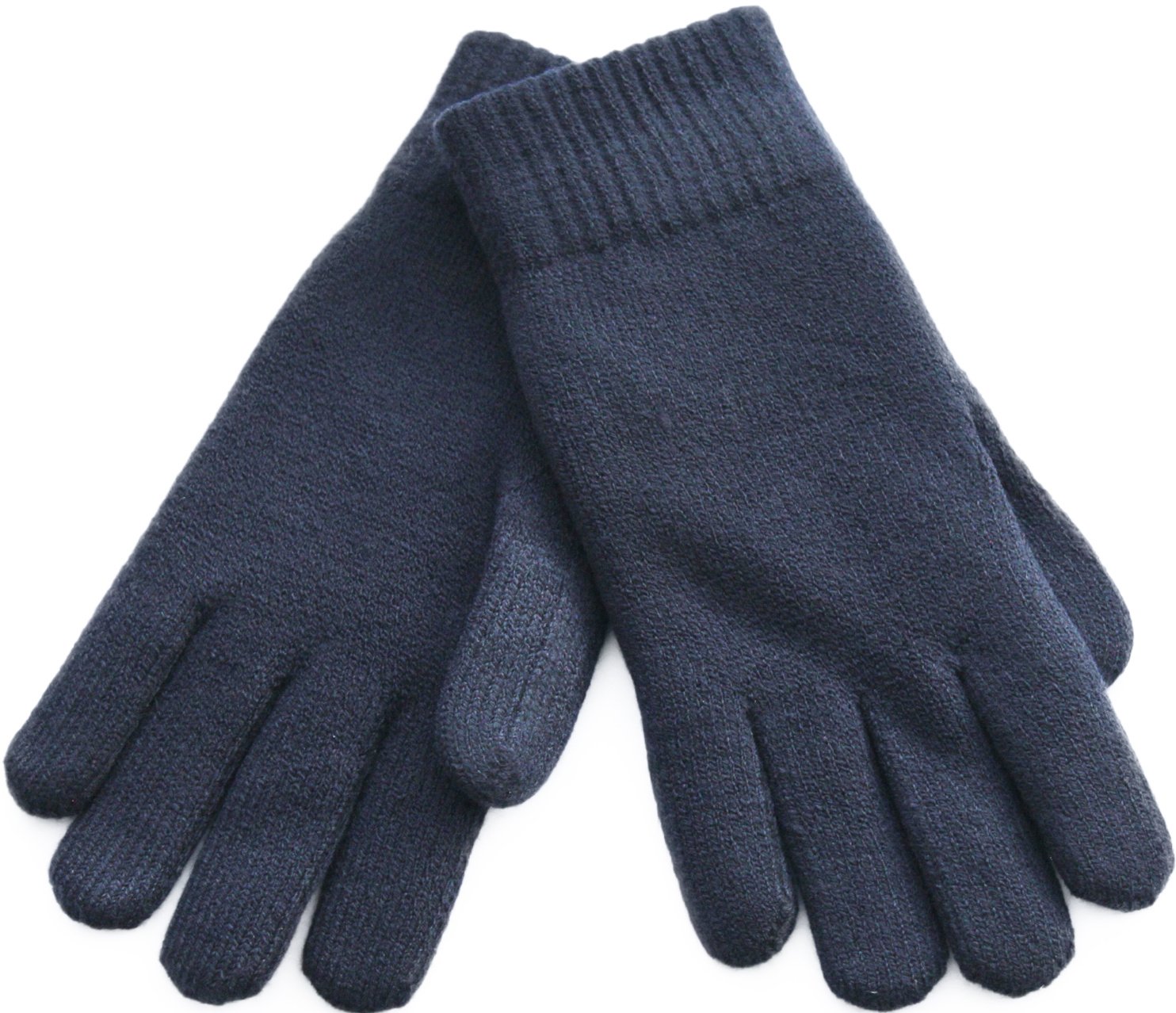 Gebreide heren handschoenen met pelsvoering  -  Navy Blue Gebreide heren handschoenen met pelsvoering  -  Navy Blue