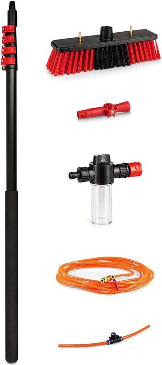 Waterdoorlatende telescoopsteel  4,60 m.   met toebehoren