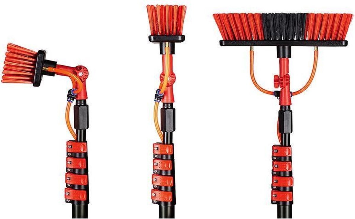 Waterdoorlatende telescoopsteel  4,60 m.   met toebehoren