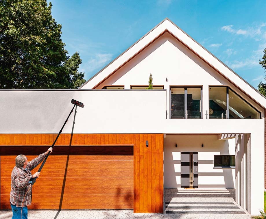 Waterdoorlatende telescoopsteel  4,60 m.   met toebehoren