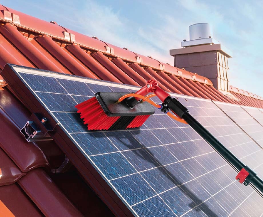 Waterdoorlatende telescoopsteel  4,60 m.   met toebehoren