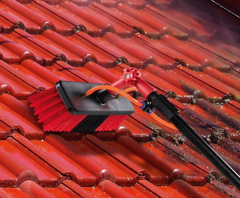 Waterdoorlatende telescoopsteel  4,60 m.   met toebehoren