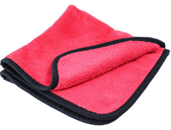 Microvezeldoeken   "Waxx"   3 Stuks   Rood - zwart   40 x 40 cm