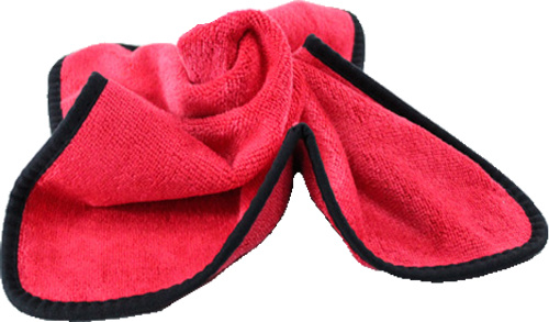 Microvezeldoeken   "Waxx"   3 Stuks   Rood - zwart   40 x 40 cm