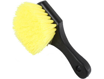 Velgenborstel "Waxx"  korte steel  Zwart/Geel