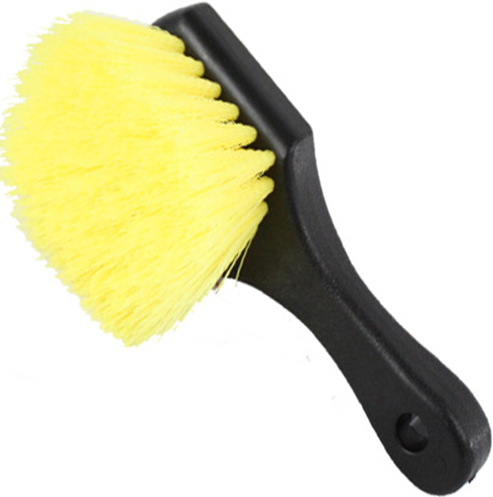 Velgenborstel "Waxx"  korte steel  Zwart/Geel Velgenborstel "Waxx"  korte steel  Zwart/Geel