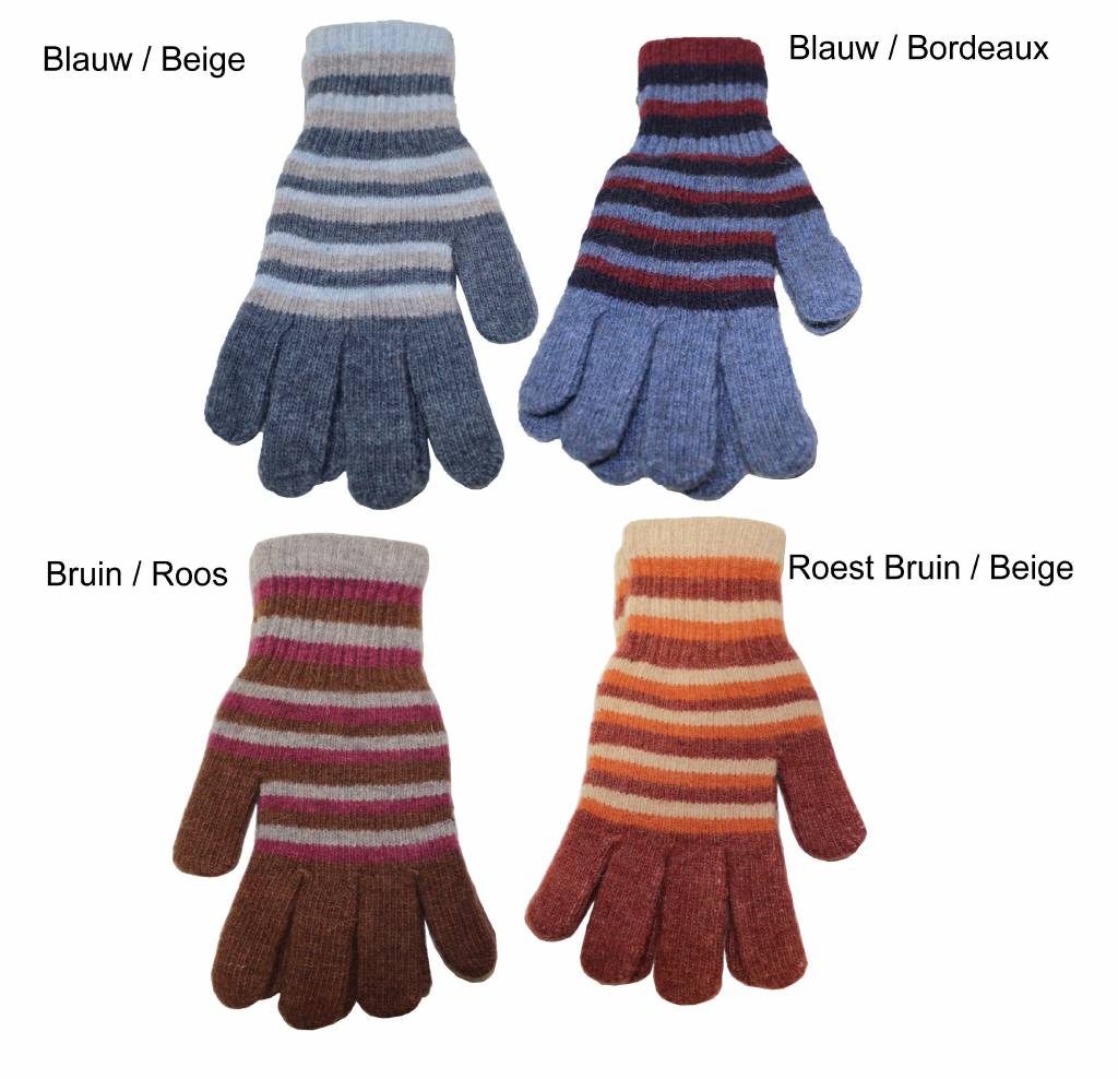Handschoenen gestreept in verschillende kleuren