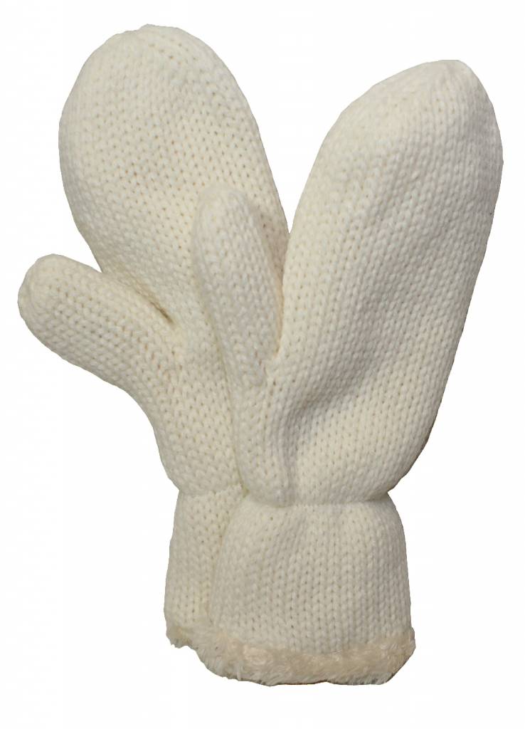 Dames want met pels ecru