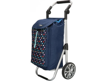 Boodschappentrolley met Verstelbaar handvat en koelvak - Multi Stip Blauw