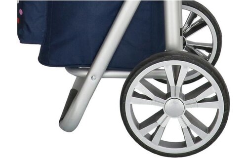 Boodschappentrolley met Verstelbaar handvat en koelvak - Multi Stip Blauw Boodschappentrolley met Verstelbaar handvat en koelvak - Multi Stip Blauw