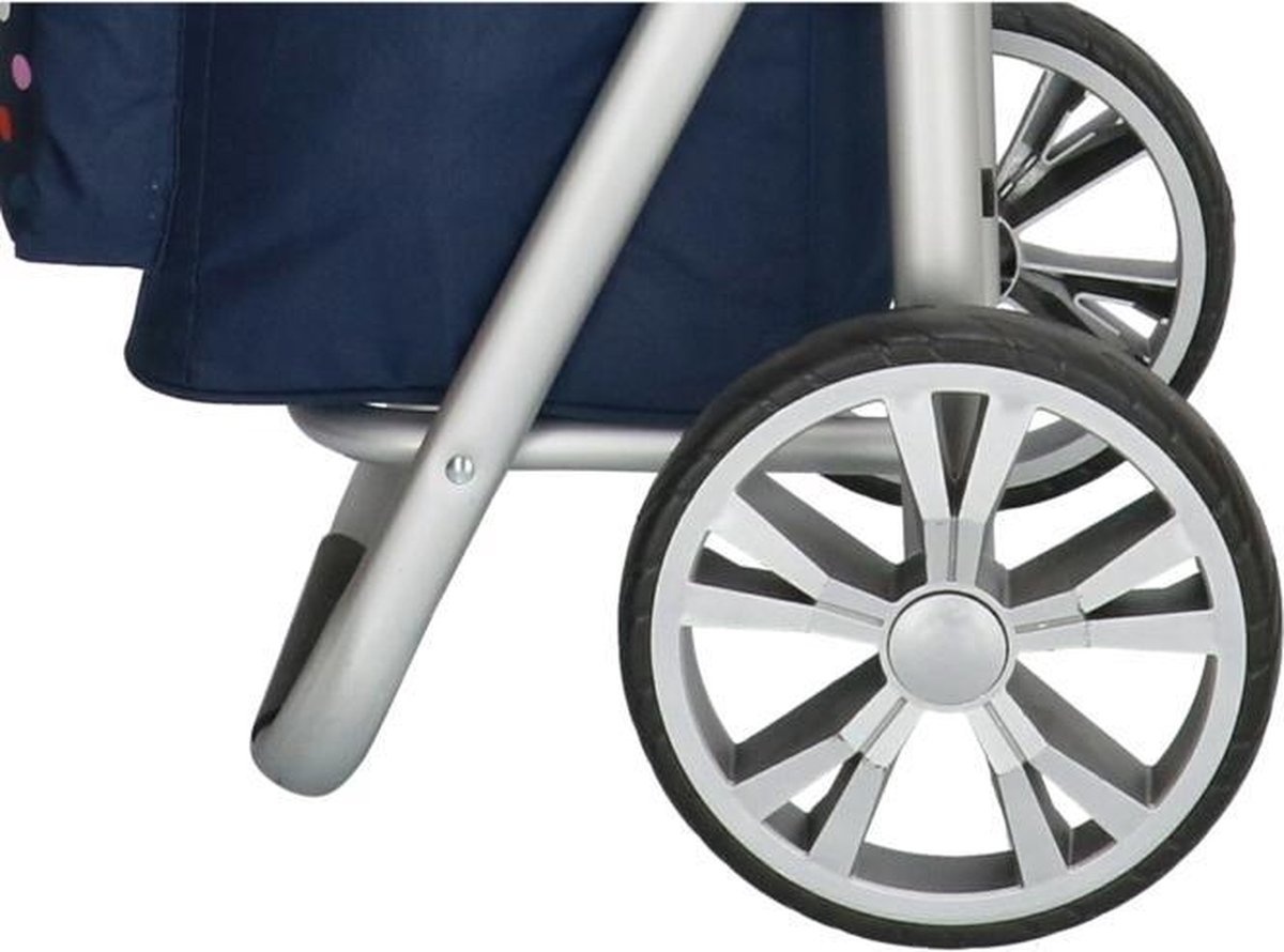 Boodschappentrolley met Verstelbaar handvat en koelvak - Multi Stip Blauw Boodschappentrolley met Verstelbaar handvat en koelvak - Multi Stip Blauw