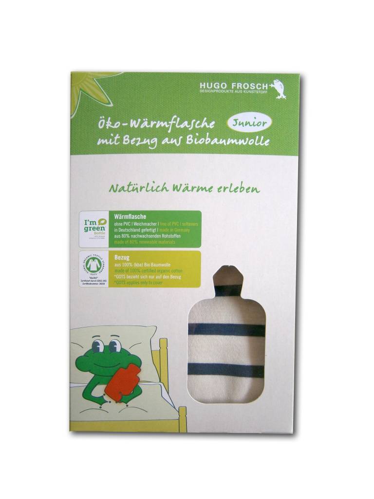 Bio Warmwaterkruik Junior Blauw/Wit