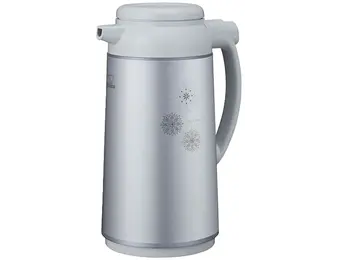 Isoleerkan met Glazen Binnenfles - Drukknop - Zilvergrijs - 1,3 L