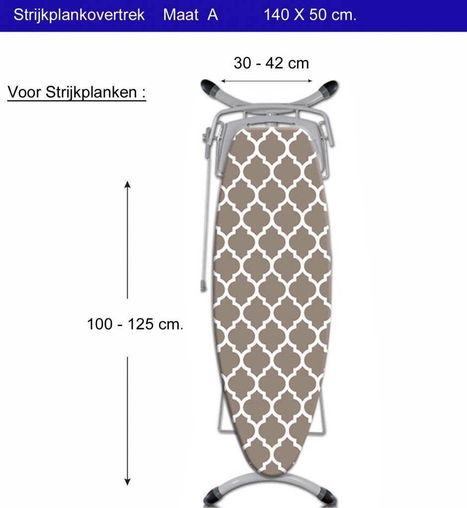 Strijkplankhoes 3 lagen 134 x 49 cm maat A "Beige Symmetry"