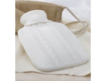 Warmwaterkruik gebreide overtrek Wit