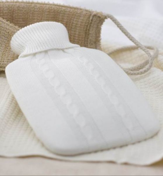 Warmwaterkruik gebreide overtrek Wit