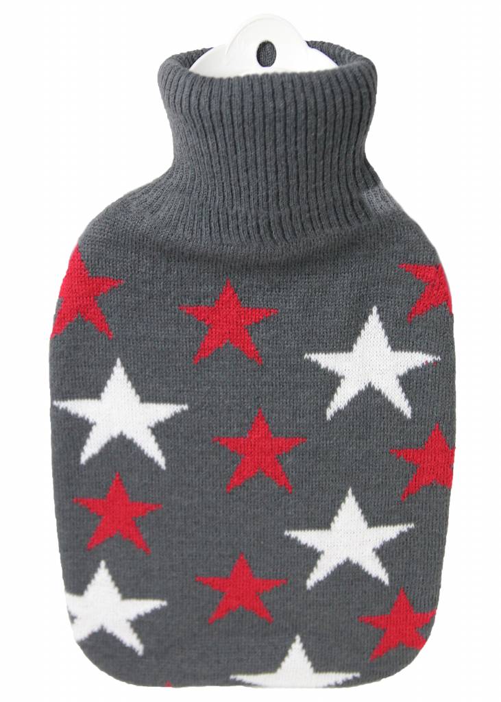 Warmwaterkruik gebreide overtrek Stermotief Bordeaux Warmwaterkruik gebreide overtrek Stermotief Bordeaux