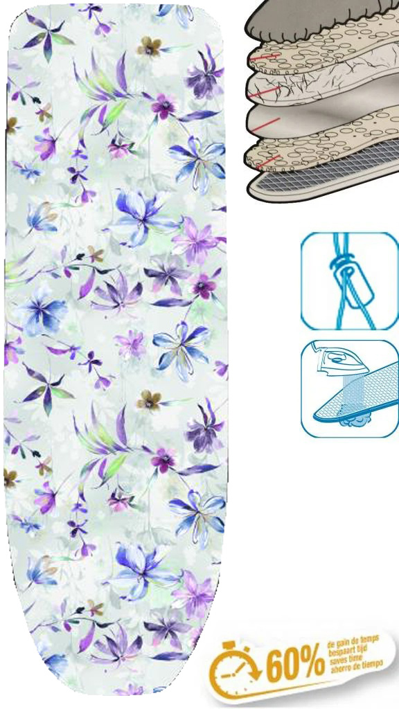 Strijkplankhoes 5 lagen maat  A  140 x 50 cm    Violetta