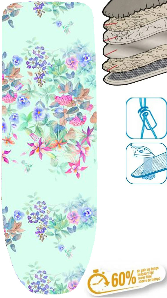 Strijkplankhoes 5 lagen maat  A  140 x 50 cm    Eden