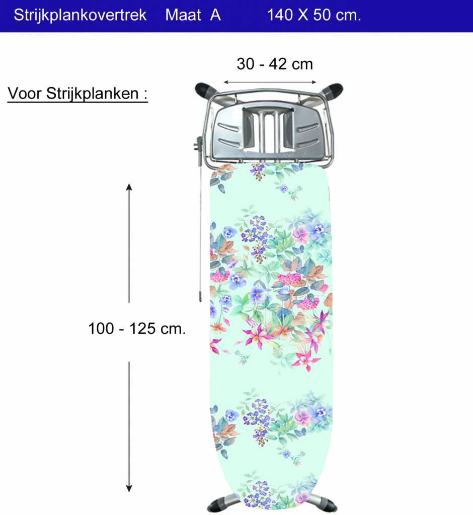Strijkplankhoes 5 lagen maat  A  140 x 50 cm    Eden