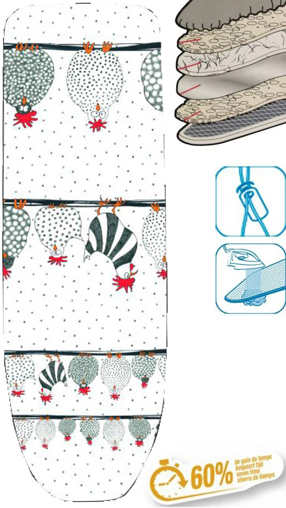 Strijkplankhoes 5 lagen maat  A  140 x 50 cm   Galline