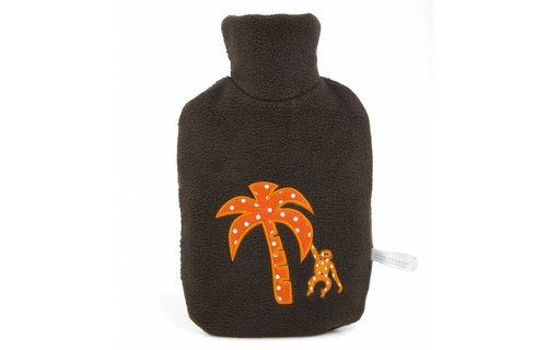 Warmwaterkruik Kind Palmboom dubbel fleece bruin