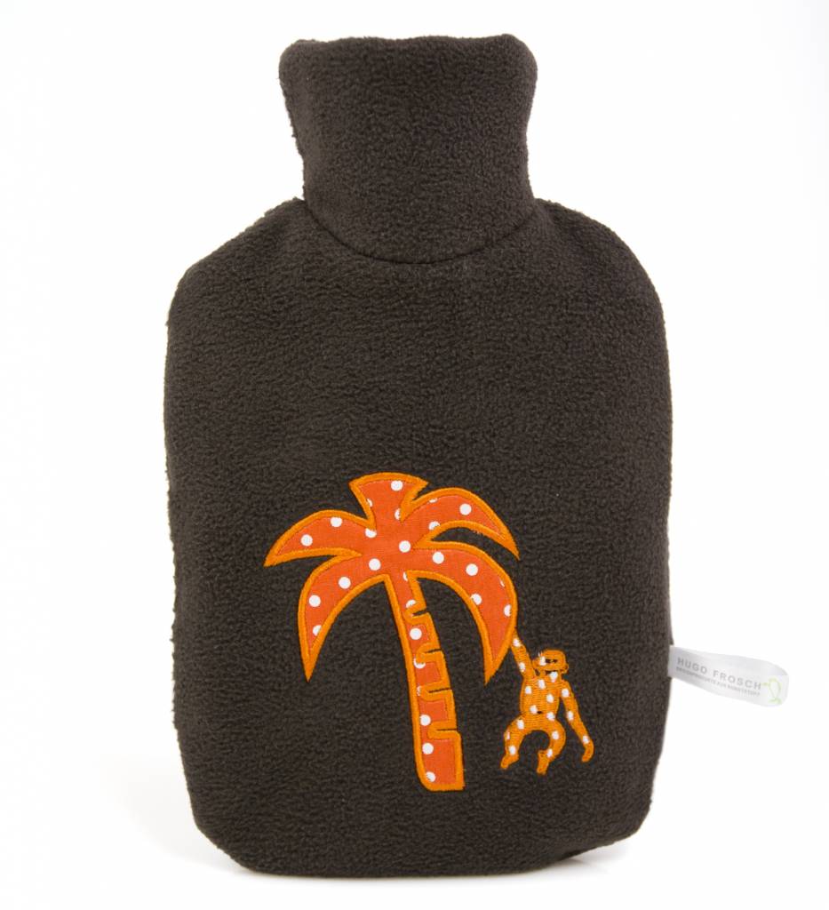 Warmwaterkruik Kind Palmboom dubbel fleece bruin Warmwaterkruik Kind Palmboom dubbel fleece bruin