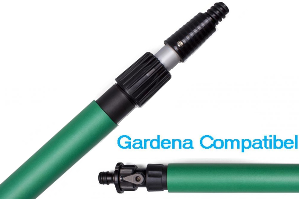 Professionele Telescoopsteel met Waterdoorvoer - Groen  1,80 meter