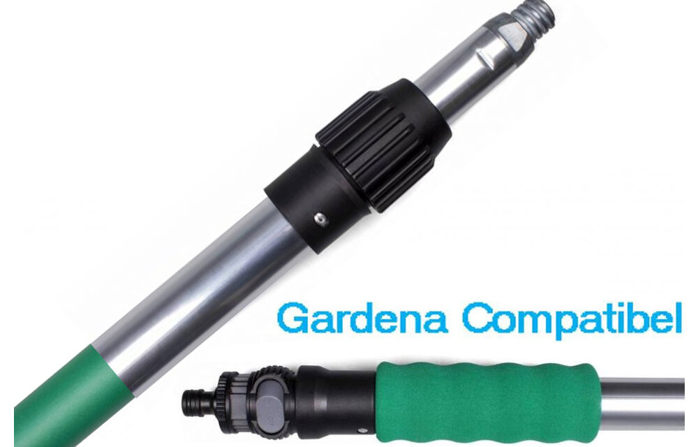 Professionele Telescoopsteel met Waterdoorvoer - Groen  3  meter