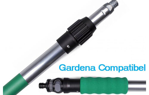 Professionele Telescoopsteel met Waterdoorvoer - Groen  3  meter