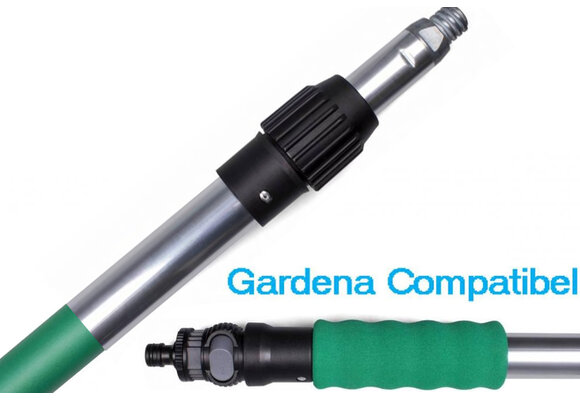 Professionele Telescoopsteel met Waterdoorvoer - Groen  3  meter